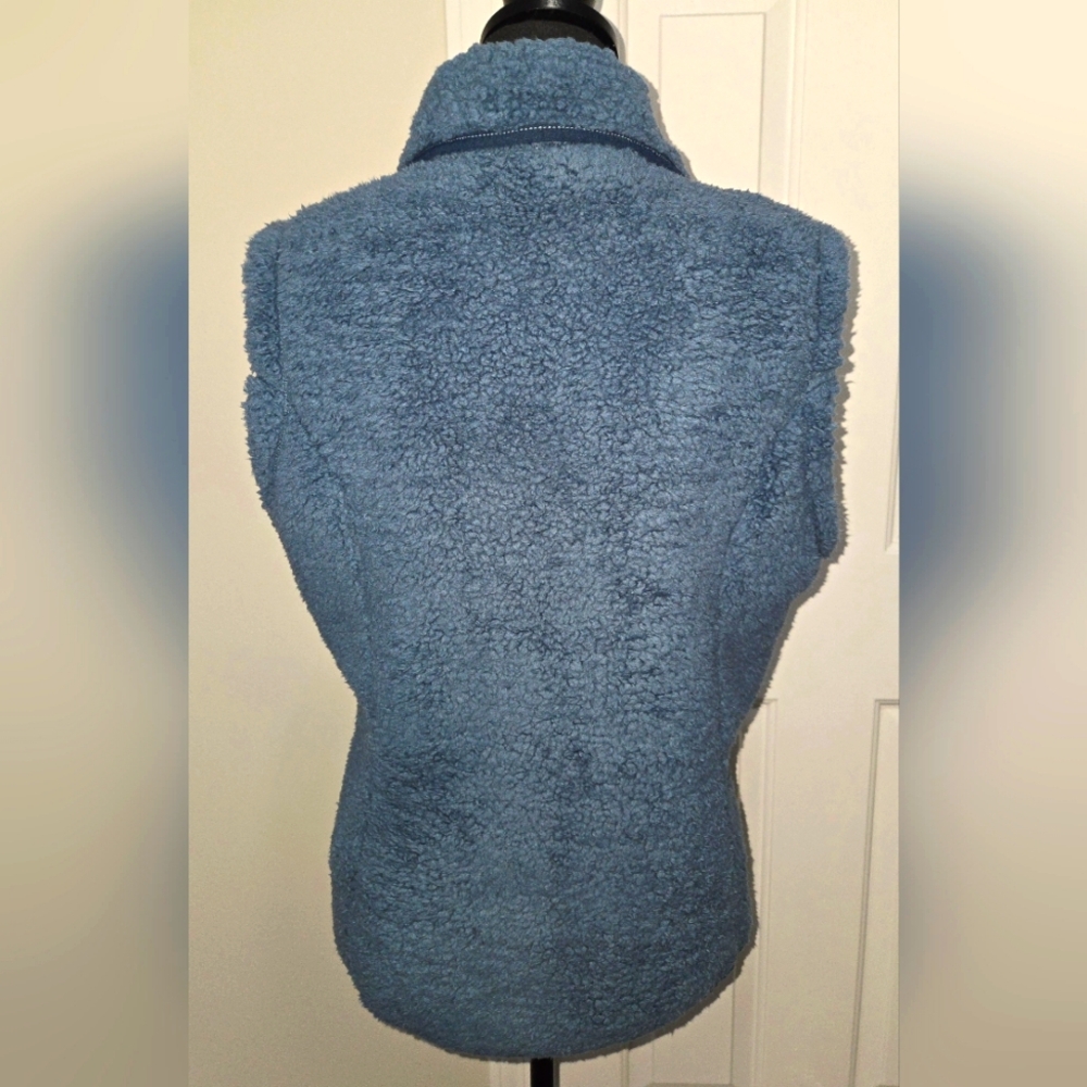 Free Country Women's Blue Fleece Zip-Up Vest - Picture 7 of 11